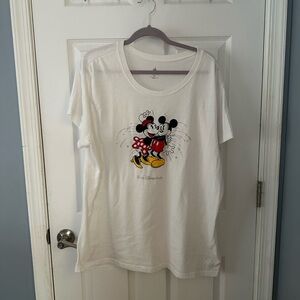 Disney White T-Shirt with Mickey and Minnie